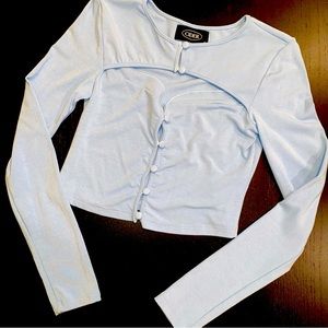 Cider baby blue longs-levees top.